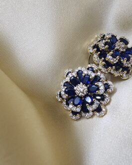 Floral Zircon Stud Earrings