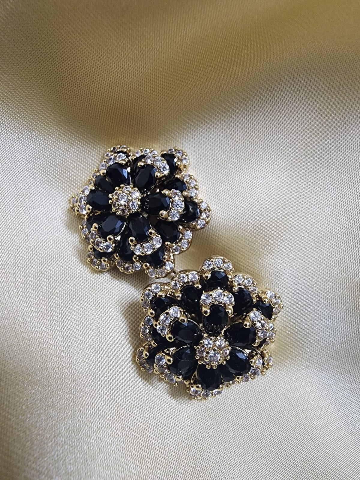 Floral Zircon Stud Earrings