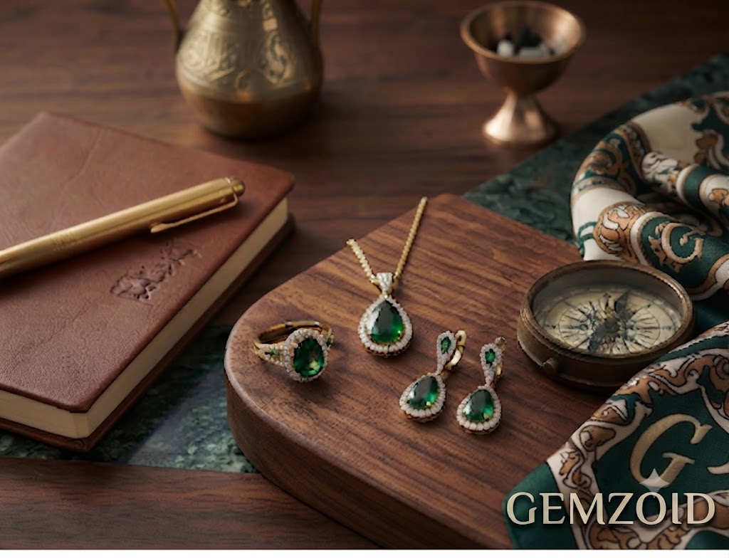 Elegant Blue Crystal Teardrop Necklace and Earrings Set - Image 2