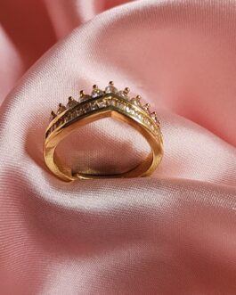 Regal Crown V-Band Gold Ring
