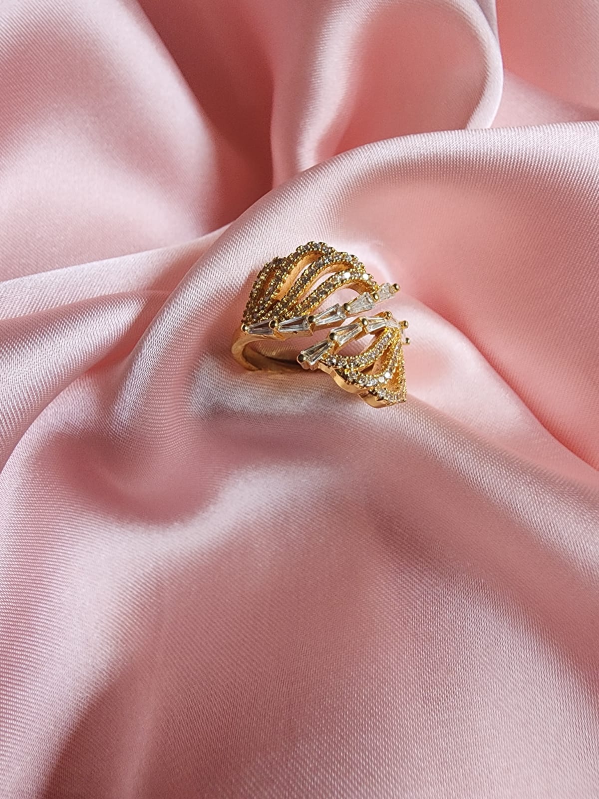 Luminous Layered Wings Gold Ring - Image 2