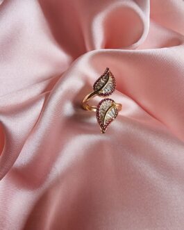 Enchanted Double Leaf Ruby and Crystal Ring  Category