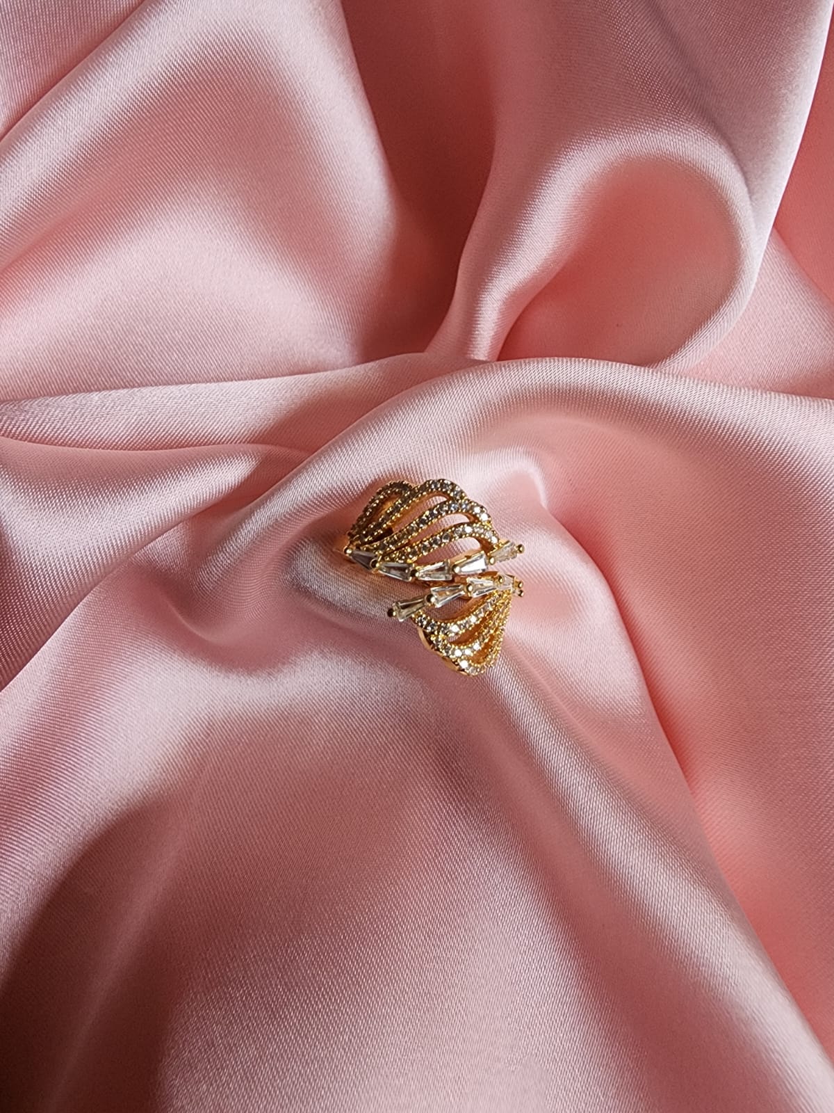 Luminous Layered Wings Gold Ring - Image 3